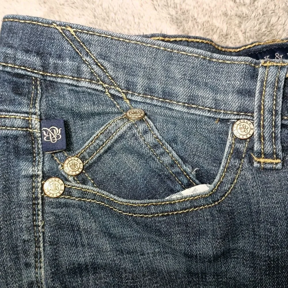 Rock & Republic Women's Dark Blue Denim Bootcut Straight Leg Jeans Sz 14 $225